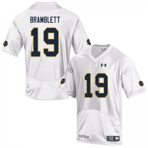 Notre Dame Fighting Irish Men's Jay Bramblett #19 White Under Armour Authentic Stitched College NCAA Football Jersey EOG4499TQ